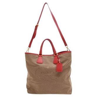 Prada Pre-owned Tote Bags, female, Brown, Size: ONE SIZE Pre-owned 2-Way Tote Bag