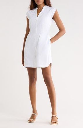Derek Lam Elyse Short Sleeve Tiered Cotton Shirtdress in White at Nordstrom Rack, Size 6