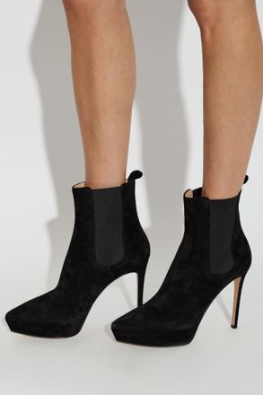 Gianvito Rossi Suede Platform Ankle Boots, Womens, Black