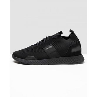 HUGO BOSS Green Titanium Runner REPREVE Mens Trainers - Black Textile - Size UK 12