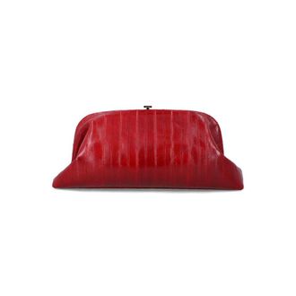 Alberta Ferretti eel leather maxi pouch Red Clutch