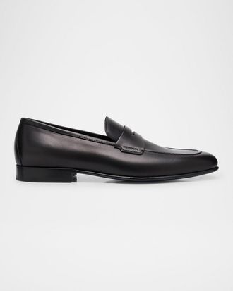 Stuart Weitzman Mens Banks Leather Penny Loafers