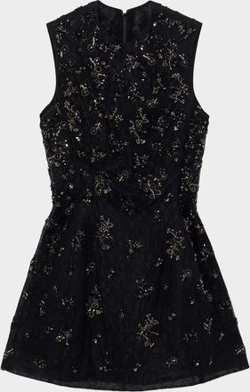 SIMKHAI Evelina Crystal-Embellished Lace Mini Dress