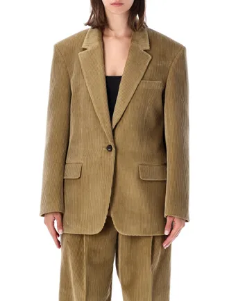 R&oacute;he Velvet Oversize Corduroy Button Blazer