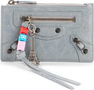 Balenciaga Le City Long Coin & Card Holder in Blue Grey at Nordstrom