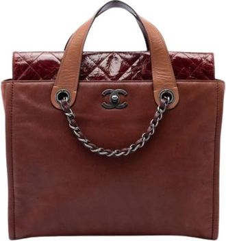 Chanel Pre-owned Satchel - Dames - Vintage Shopper - Bruin - ONE Size - Leer - Vintage