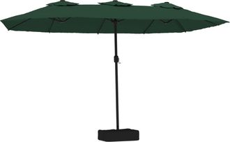 vidaXL Sombrilla Doble De Jard&iacute;n Con Luces Led Verde 449x265 Cm Vidaxl