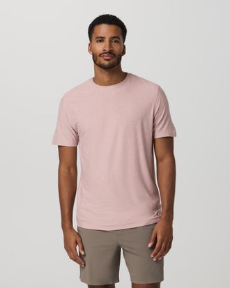 Vuori Clothing Strato Tech T-Shirt | Faded Rose Heather | XS, Size Extra Small