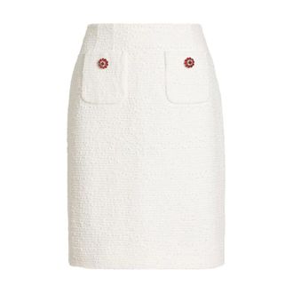 Dolce & Gabbana Falda de Tweed con Botones Joya - Skirts - Mujer - Blanco - S