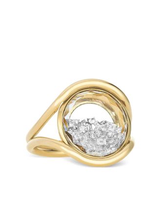 Moritz Glik 18kt geelgouden Cascavel Circle ring met diamant