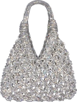 Hibourama Bags Silver Vannifique Small Handwoven Crystal Handbag