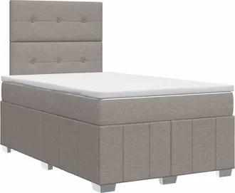 vidaXL Cama Box Spring Con Colch&oacute;n Con Cabecera Topo 120 X 190 Cm Tela Vidaxl