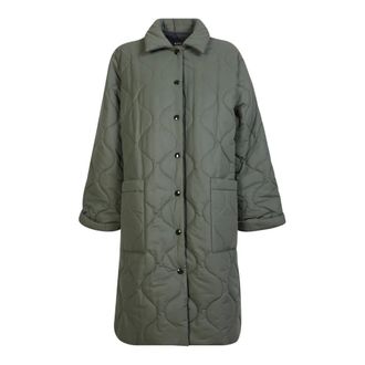 A.P.C. Parkas, female, Green, Size: XS Green Wave-Quilted Jacket for Women