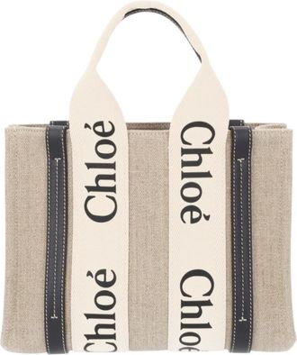Chlo&eacute; Beige Logo Small Tote