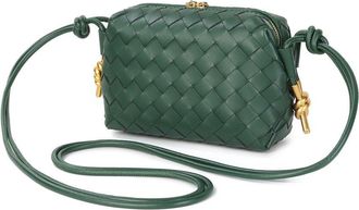 Tiffany & Fred Woven Leather Mini Crossbody