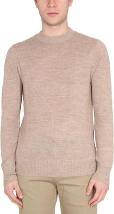 Ballantyne Cross-Neck Ribbed Knit Sweater