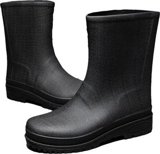 Generic Mens Mid-Calf Rain Boots Outdoor Non-Slip Wear-Resistant Rain Boots Fishing Lightweight Rubber Shoes