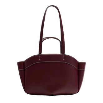 Generic Compatible For Women Tote Bag Underarm Pouch Large Capacity Leather Shoulder Retro Crossbody Casual(Burgundy)