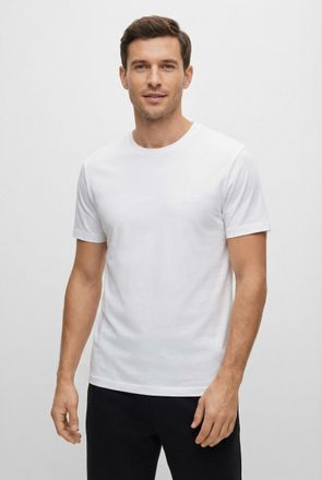 HUGO BOSS T-Shirt BOSS, Herren, Gr. XXL, wei&szlig; 100, Jersey, Obermaterial: 100% Baumwolle, unifarben, Rundhals, Shirts T-Shirt, Ton in Ton Stickerei