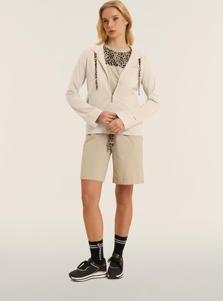 Freddy Felpa in jersey con zip e cappuccio crinkle