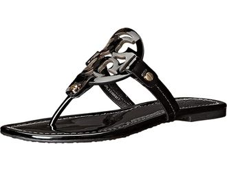 Tory Burch Miller Sandal Womens Shoes Perfect Black Patent : 10.5 M, Leather