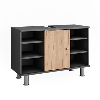 Vicco Mueble Bajo Lavabo Fynn, Antracita/roble Dorado, 80 X 54 Cm