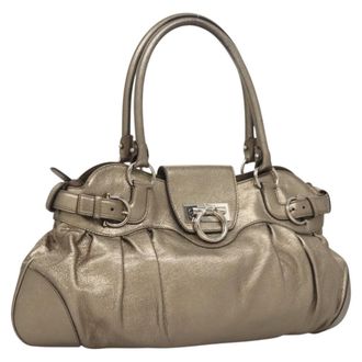 Ferragamo Marisa Satchel Leather Gold Leather Bag (Pre-Owned)