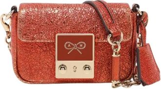 Anya Hindmarch Pre-owned Mini Bags, female, Red, Size: ONE SIZE Pre-owned Metallic Foil Leather Crossbody Bag