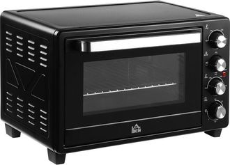 HOMCOM Homcom - Mini Horno El&eacute;ctrico 32l 1600w Horno El&eacute;ctrico Con 3 Modos De Calor Temporizador Bandeja Ajustable Y Temperatura Regulable 52,2x38,1x33,5 Cm 