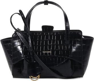 Hidesins Klep Kleine Leren Tote - Dames - Handtassen - Zwart - ONE Size - Leer - Tassen