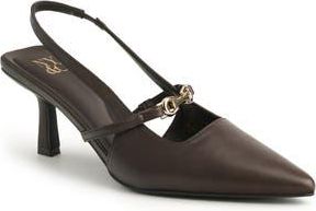 New York & Company Cindy Pointed Toe Slingback Pump in Chocolate at Nordstrom Rack, Size 7.5