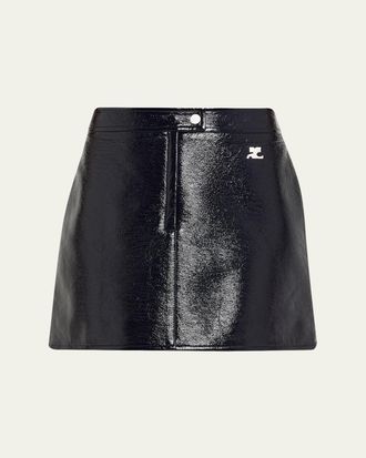 Courr&egrave;ges Reedition Vinyl Mini Skirt