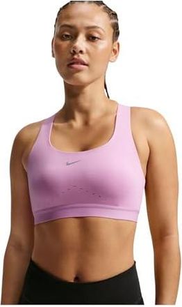 Nike Swift High-Support Lightly Lined Sports Bra Womens Bra Light Magenta/Silver : LG (US 12-14)