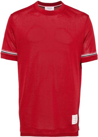 Thom Browne cotton stripe T-shirt - men - Cotton - 3 - Red