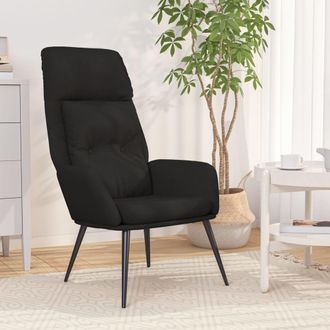 Nova Sill&oacute;n De Relax De Cuero Sint&eacute;tico De Ante Negro Vidaxl