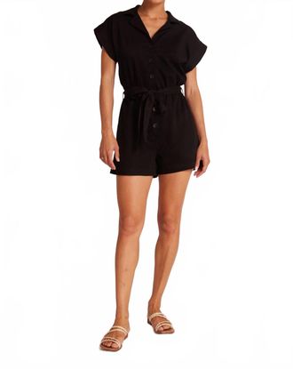 Bella Dahl Brooke Notched Collar Romper In Black