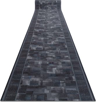 RugsX Rugsx - Alfombra De Pasillo Con Refuerzo De Goma Tribe Antracita 100cm Grey 100x1350 Cm