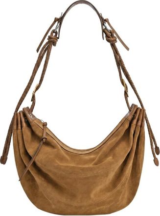 Isabel Marant Tassen, Dames, Bruin, ONE Size, Katoen, Maia Large Shoulder Bag