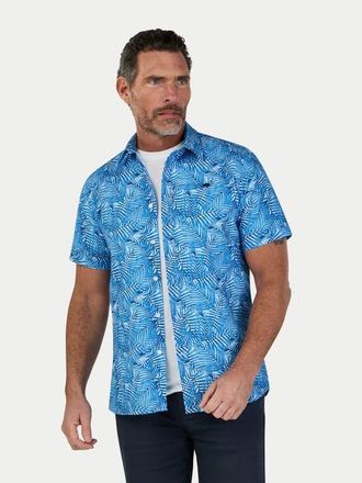 Raging Bull Bali Short Sleeve Linen Blend Shirt in Sky Blue at Nordstrom, Size Xxx-Large
