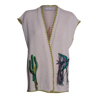 Akep Cardigans, female, Beige, Size: XS Sleeveless Cardigan