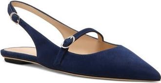 Stuart Weitzman Emilia Mary Jane Slingback Flat in Nice Blue at Nordstrom, Size 7.5