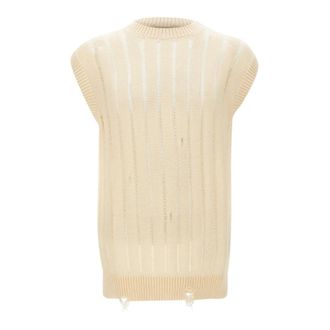 Laneus Sleeveless Knitwear, male, White, Size: M Knit Vest