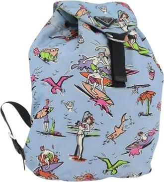 Prada Pre-owned Backpacks, female, Blue, Size: ONE SIZE Pre-owned Vintage Backpack