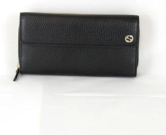 Gucci Pre-owned Wallets, female, Black, Size: ONE SIZE Pre-owned Leather Wallet