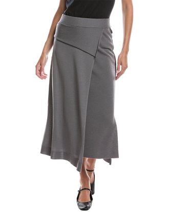 Lafayette 148 New York Knit Wool Pull-On Wrap Skirt