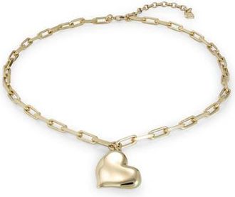 UNOde50 Medium Heart Link Necklace in Gold at Nordstrom