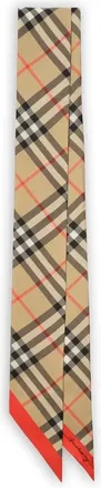 Burberry Accessoires, Dames, Veelkleurig, ONE Size, Skinny Check Zijden Sjaal