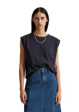 Marc O'Polo Denim T-Shirt MARC OPOLO DENIM, Damen, Gr. XL, blau (blau depths), Single Jersey, Obermaterial: 100% Baumwolle, relaxed fit, Rundhals, Shirts T-Shirt, relax