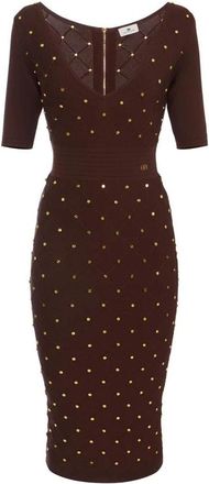 Elisabetta Franchi Dames, Jurken, Bruin, Maat: XS Viscose