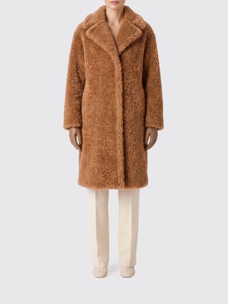 Herno Knee-Length Faux Shearling Coat with a High Neck